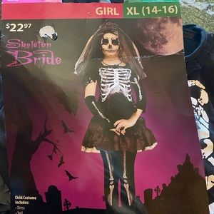 NWT Girls Skeleton Bride Costume